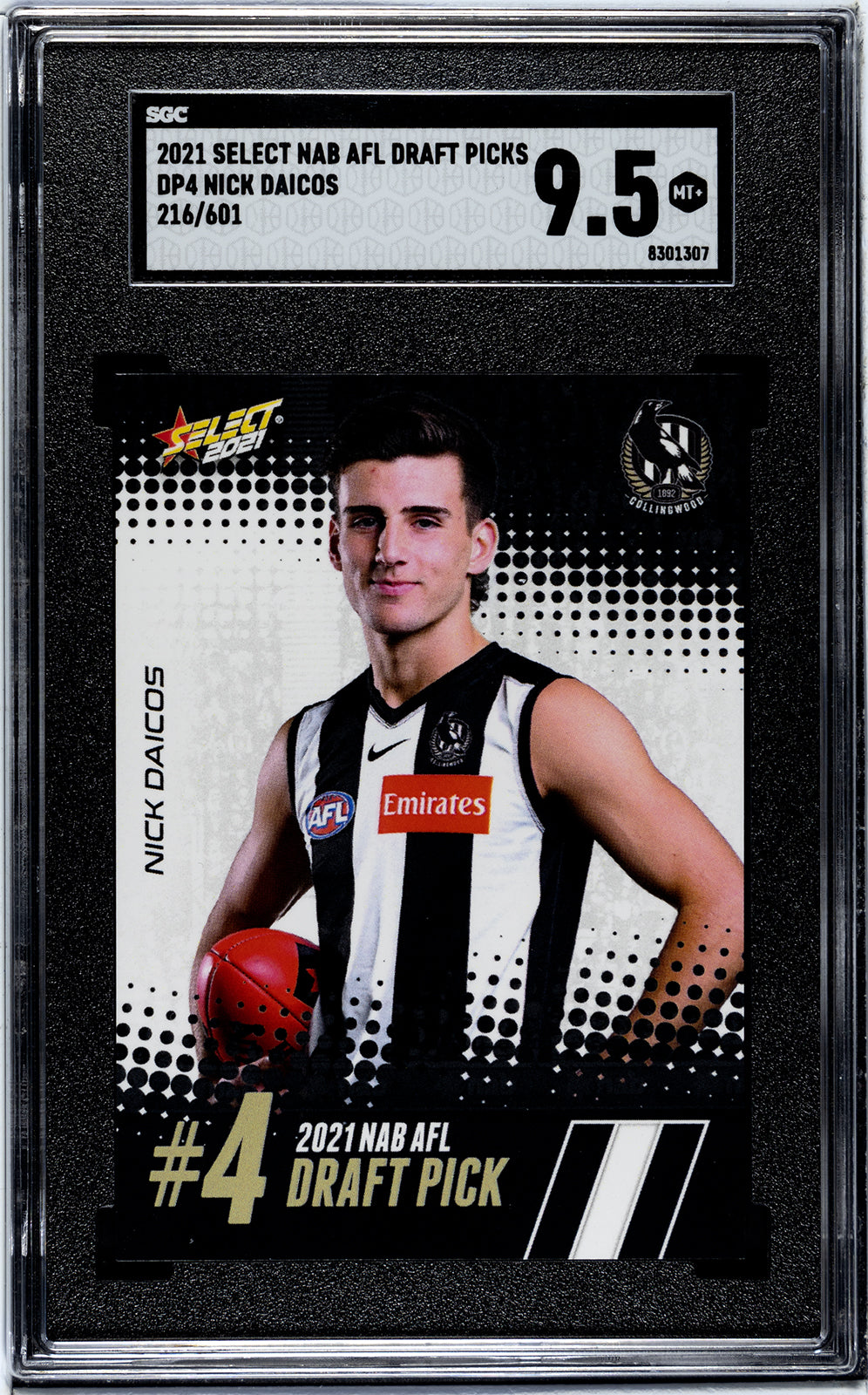Share 2021 Select NAB AFL DRAFT PICKS Nick Daicos Rookie Card DP4 Graded SGC 9.5