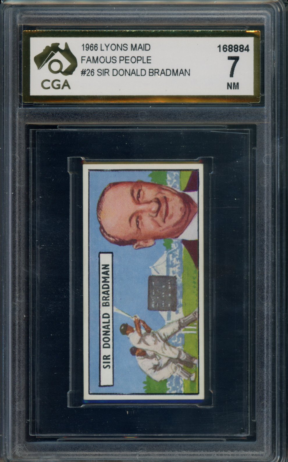 1966 Lyons Maid Famous People #26 Donald Bradman Graded CGA 7