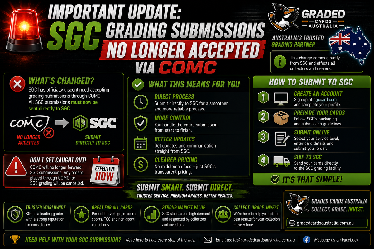 🚨 Important Update: SGC Grading Submissions No Longer Accepted via COMC