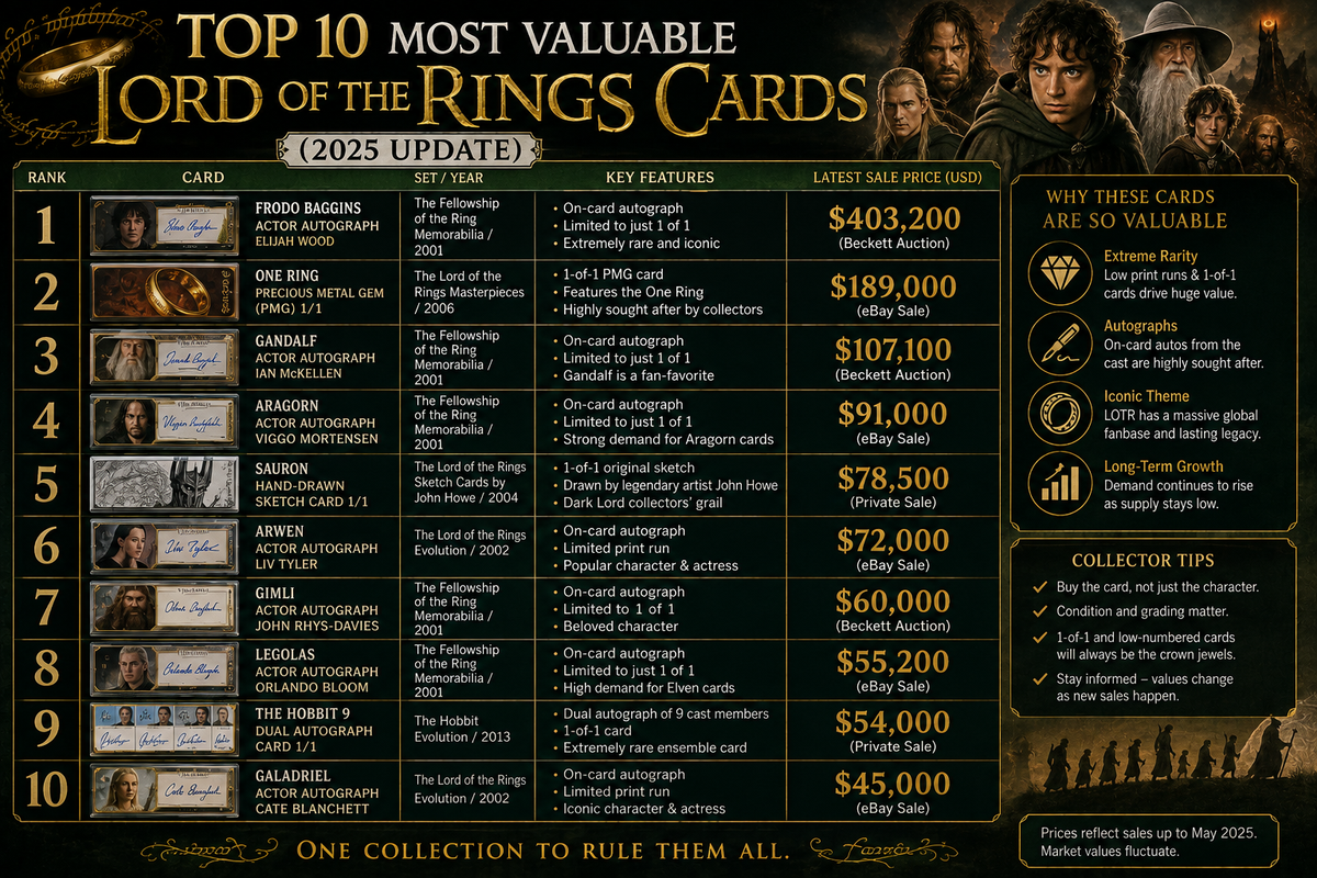 Top 10 Most Valuable Lord of the Rings Cards (2025 Update)