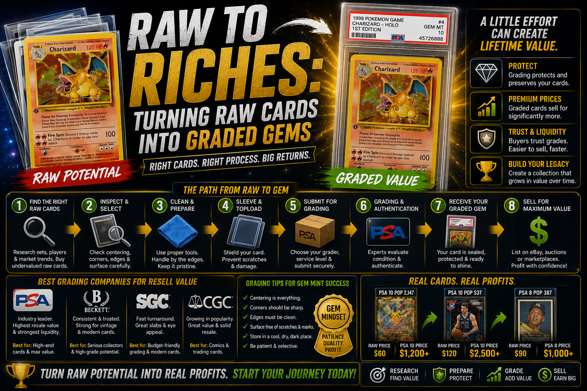 Raw to Riches: Turning Raw Cards into Graded Gems