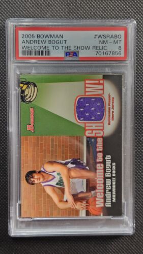 2005 Topps Bowman DRAFT PICKS PATCH RELIC Andrew Bogut Graded PSA 8 Ro