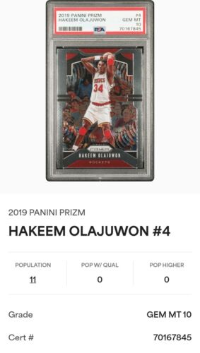 2019-20 Panini Prizm Hakeem Olajuwon Graded PSA 10 Gem Mint 💎 POP 1