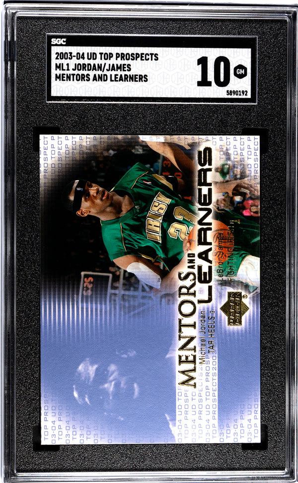 2003-04 Upper Deck Top Prospects Michael Jordan Lebron James Mentors And Learners Graded SGC 10