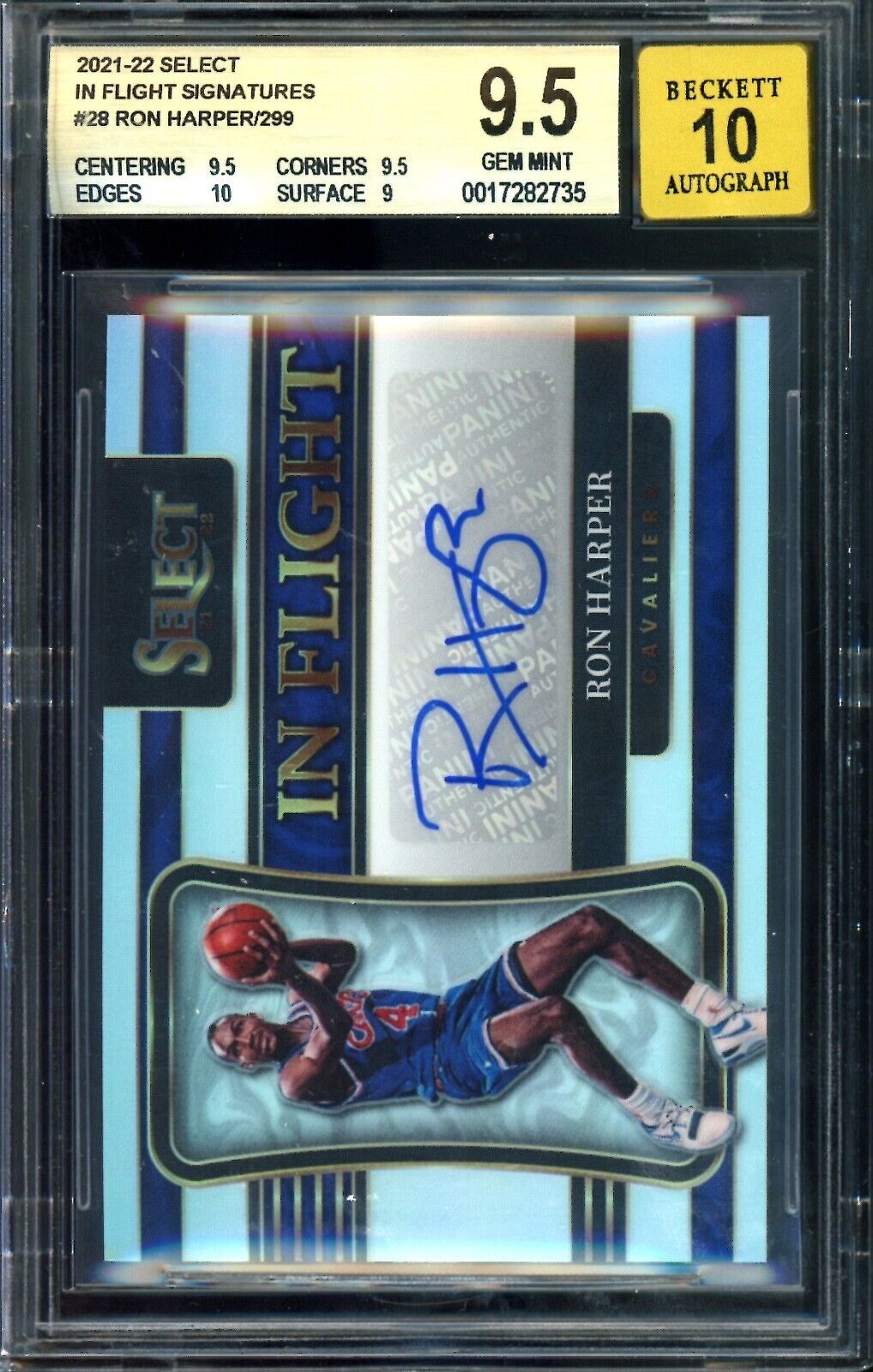 2021-22 Panini Select NBA IN FLIGHT SIGNATURES Ron Harper Graded BGS 9.5