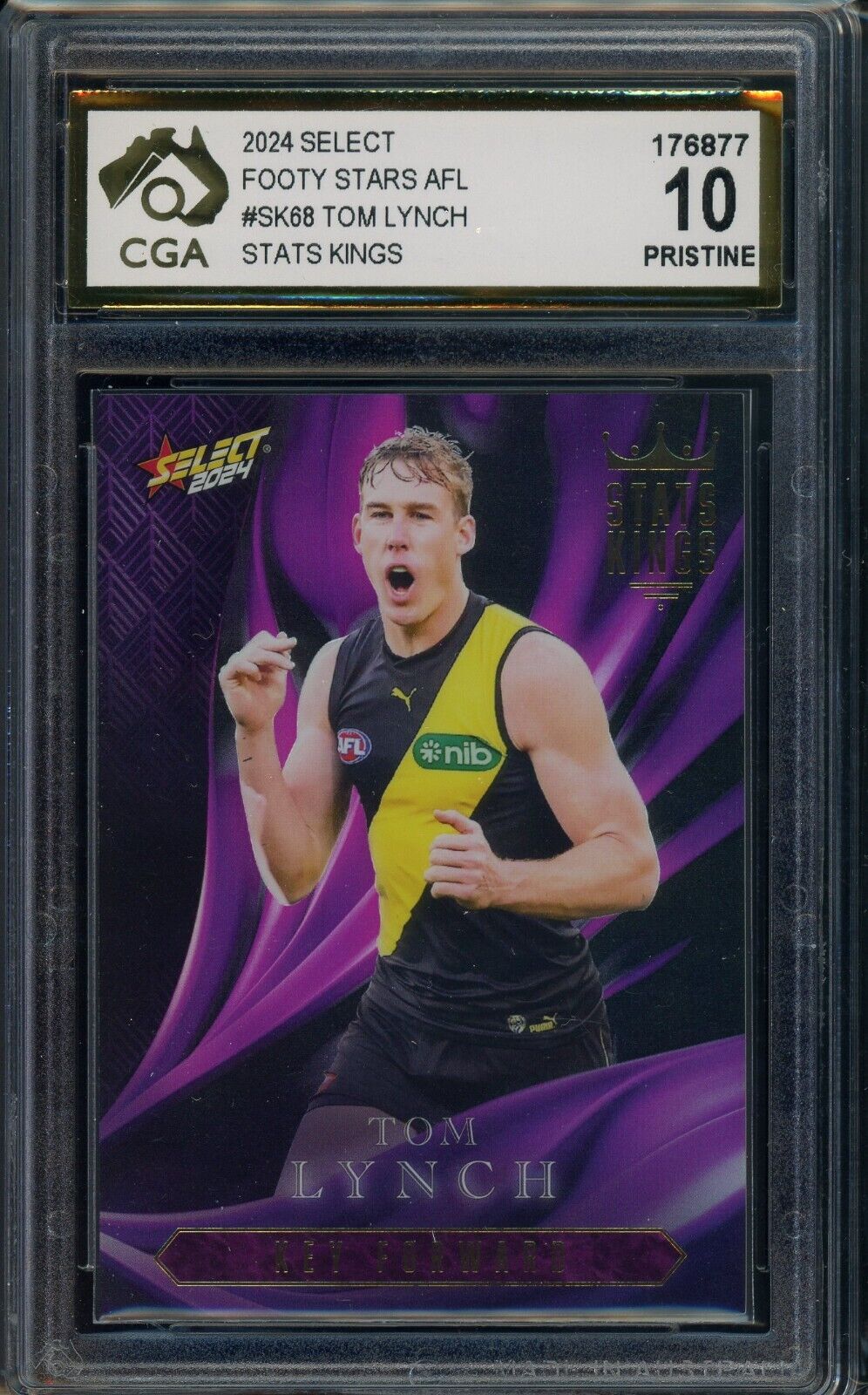 2024 Select AFL STATS KINGS Tom Lynch Graded CGA 10 Richmond Tigers