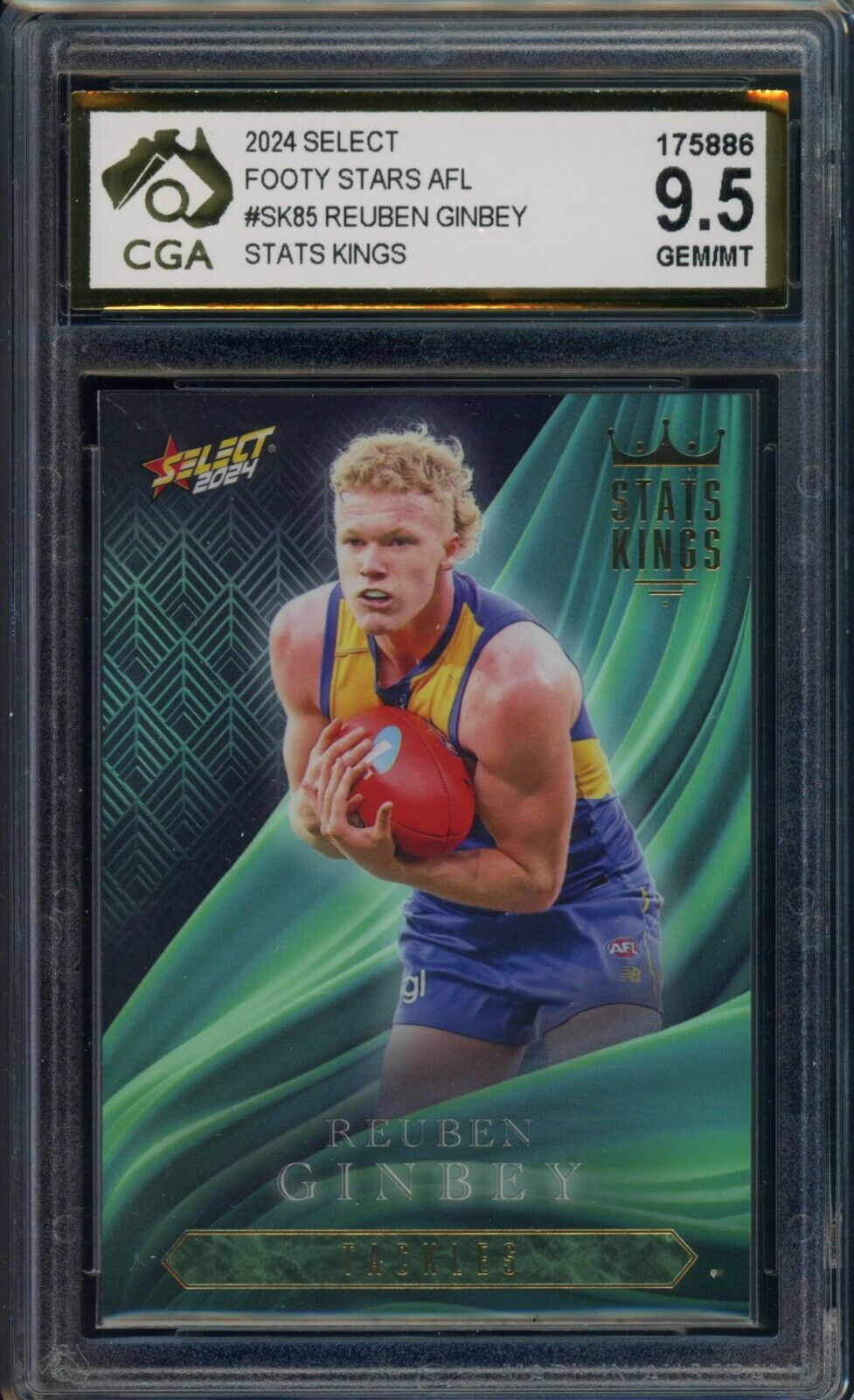 2024 Select AFL Footy Stars STATS KINGS Reuben Ginbey Graded CGA 9.5