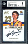 2023 Select Legacy AFL DRAFT PICK SIGNATURES Harry Barnett Graded BGS 9 AUTO