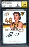 2023 Select AFL Legacy DRAFT PICK SIGNATURES Jack O'Sullivan Graded BGS 9 AUTO 10