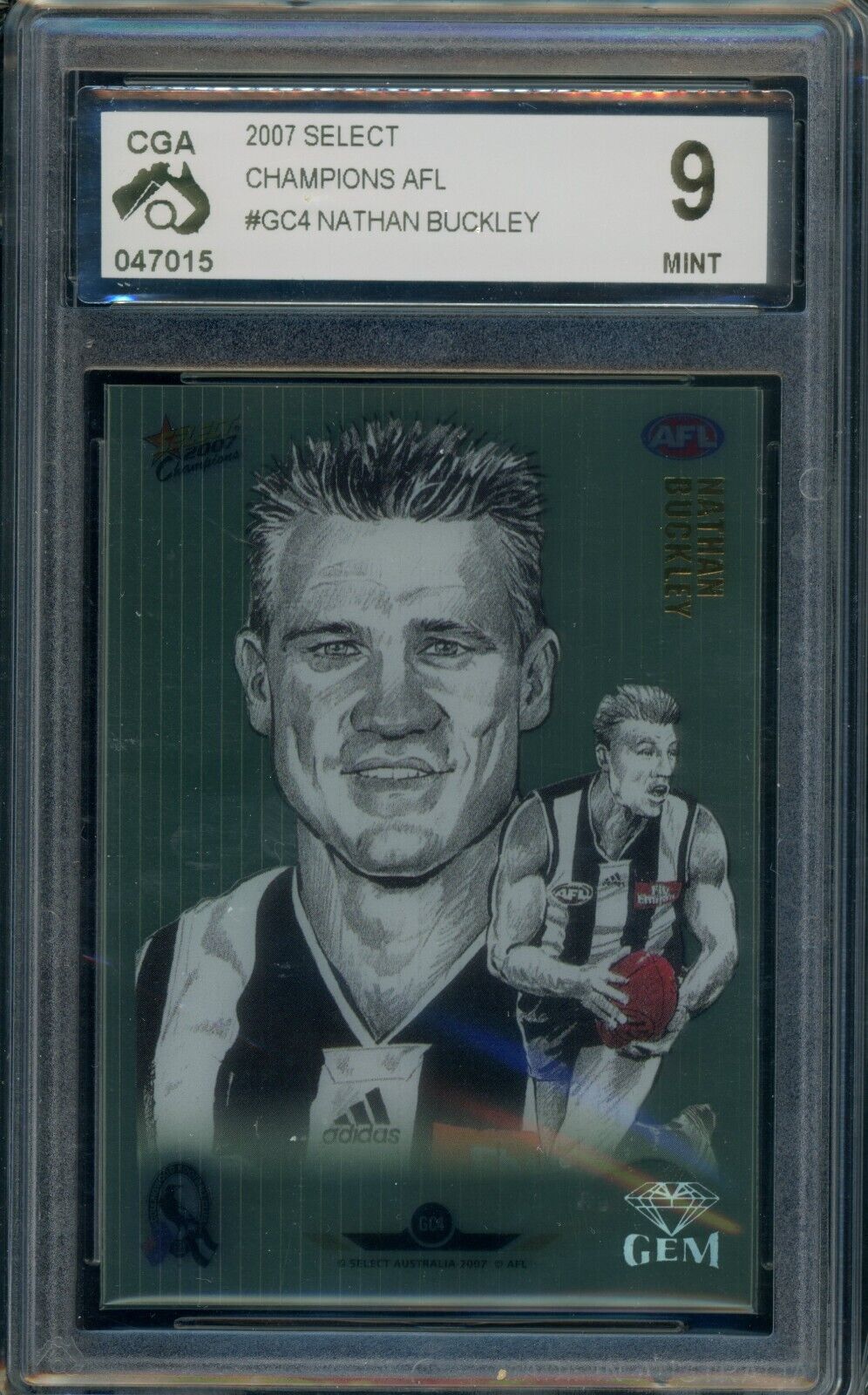 2007 Select Champions AFL GEM Nathan Buckley Graded CGA 9 Collingwood