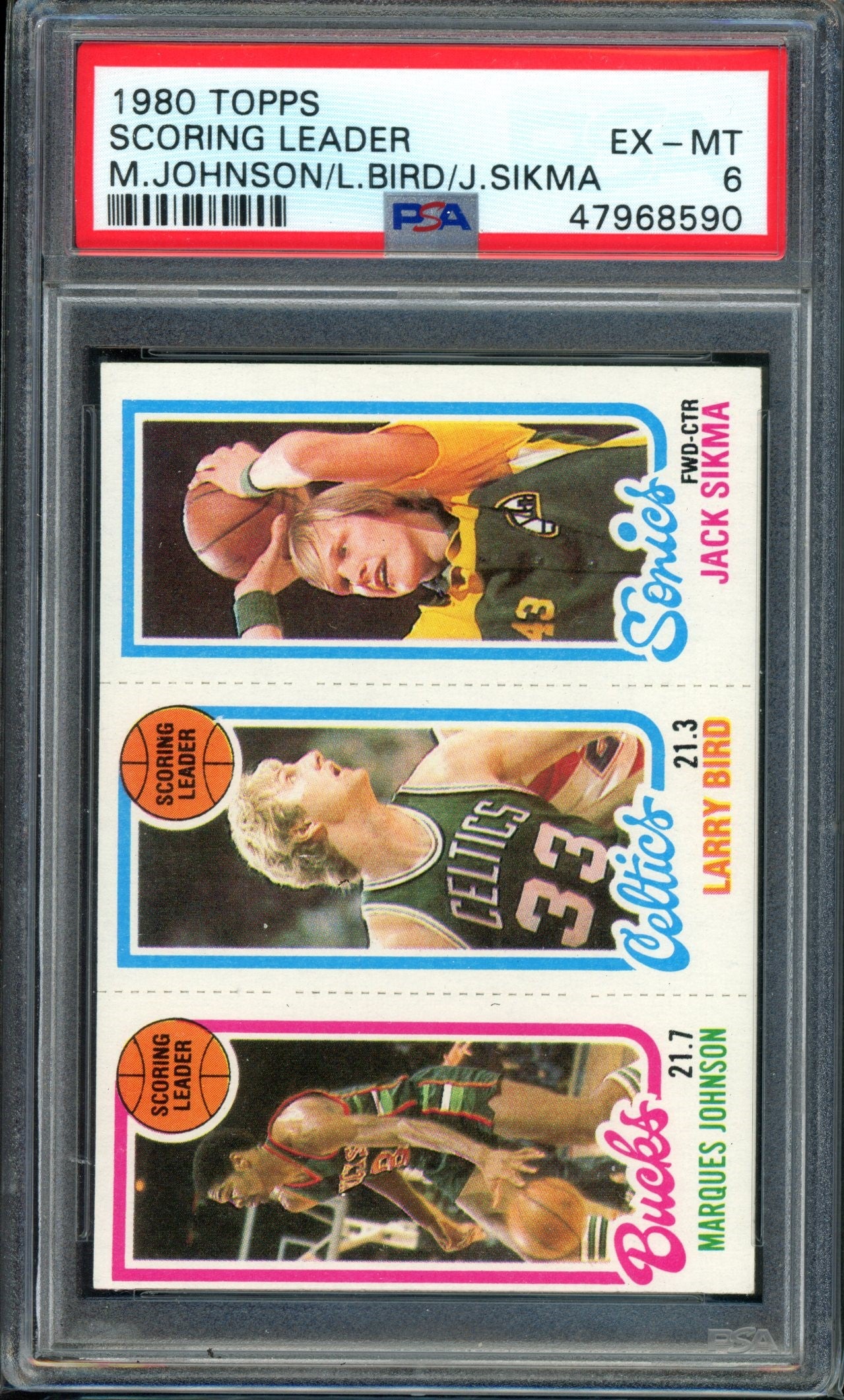 Share 1980 Topps NBA SCORING LEADERS Larry Bird ROOKIE CARD Graded PSA 6