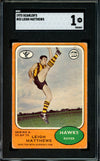 1973 Scanlens VFL Series A Leigh Matthews ROOKIE CARD Graded SGC 1