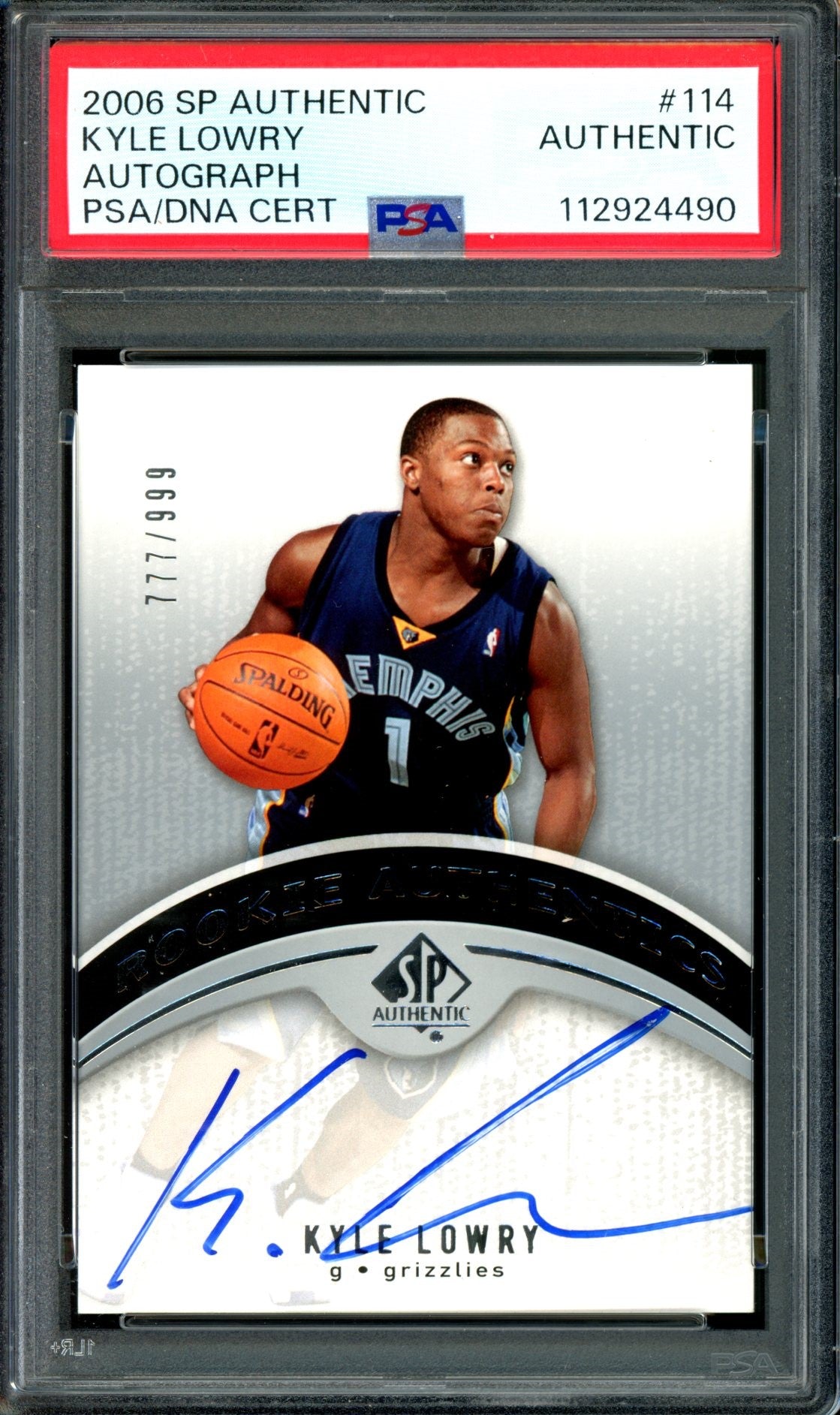 2006 SP Authentic NBA Kyle Lowry ROOKIE AUTOGRAPH Graded PSA Authentic DNA